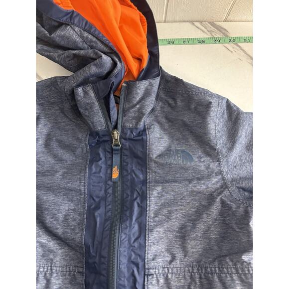 The North Face Boy’s Quinn Rain Jacket Blue Orange Zip Hooded Size XS - Picture 2 of 8